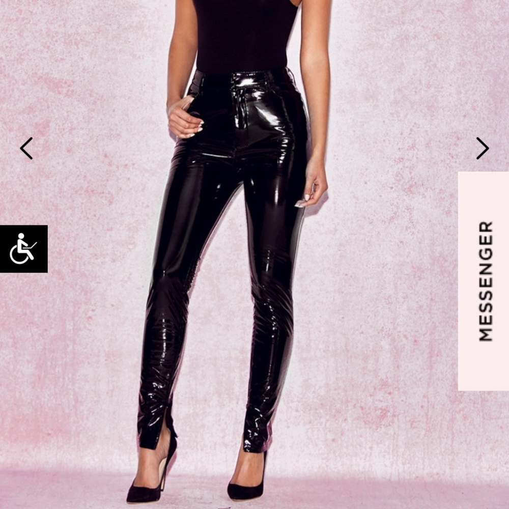 PATENT STRETCH VINYL TROUSERS Pants